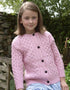 Kids Aran Cardigan Pink | Traditional Irish Merino Wool Knit