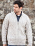 Aran Crafts Dingle Zipper Sweater - Oatmeal