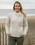 Aran Irish Cable Knit Side Zip Jacket | Natural