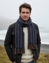 Mucros Alpaca Scarf | Navy Blue Brown