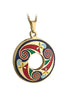 Gold Plated Celtic Enamel Round Pendant