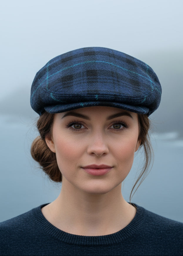 Pure Wool Aran Cap | Sky