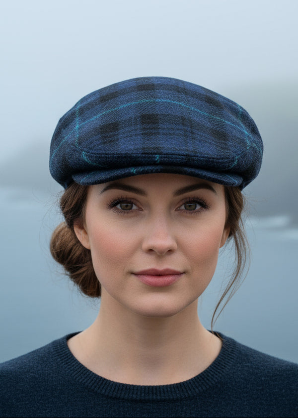 Pure Wool Aran Cap | Sky