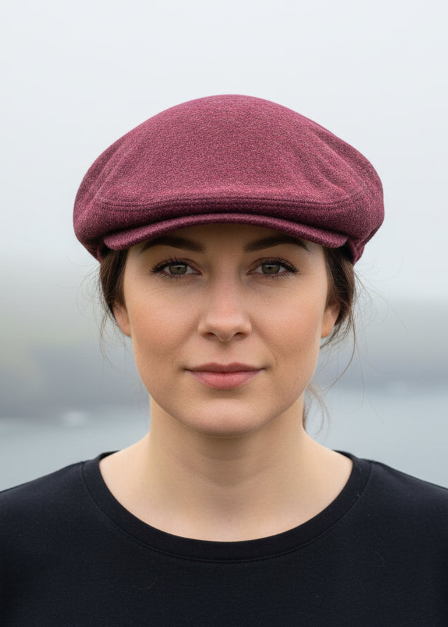 Pure Wool Aran Cap | Plum