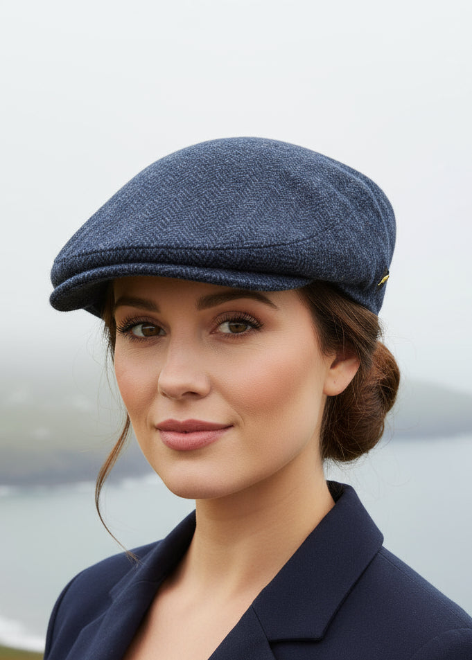 Pure Wool Aran Cap | Navy