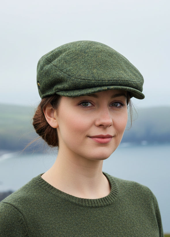 Pure Wool Aran Cap | Green