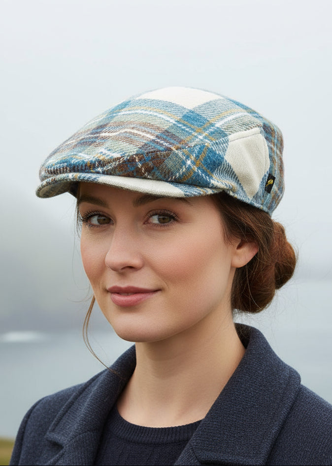Pure Wool Aran Cap | Muted Blue