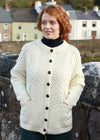 Handknit Aran Lumber Cardigan | Natural