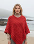 Aran Super Soft Poncho | Coral - Clearance
