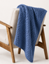 Aran Honeycomb Blanket | Denim - Clearance