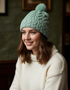 Cable Aran Hat with Pom Pom | Mint