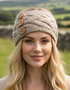 Women's Aran Button Headband | Oatmeal