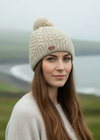 Erin Aran Cable Blackberry Bobble Hat | Oatmeal