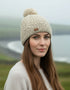Erin Aran Cable Blackberry Bobble Hat | Oatmeal