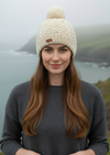 Erin Aran Cable Blackberry Bobble Hat | Natural
