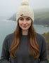 Erin Aran Cable Blackberry Bobble Hat | Natural