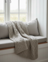 Aran Diamond Supersoft Merino Wool Blanket | Oatmeal - Clearance