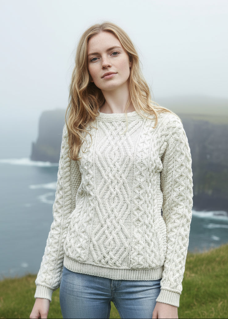 Aran Cable Knit Sweater | Natural