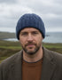 Aran Pure Wool Worsted Hat | Denim