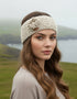 Erin Aran Cable Knitted Wool Flower Headband - Oatmeal