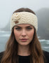 Erin Aran Cable Knitted Wool Flower Headband