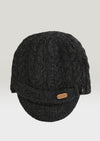 Aran Charcoal Cable Peak Hat