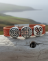 Aoife Red Celtic Leather Cuff Bracelet - Handcrafted Irish Design