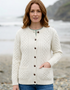 Aran Merino Wool Cable Knit Cardigan | Natural
