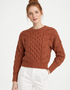 Pull court en tricot torsadé Aran | Cuivre - Liquidation