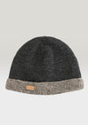 Crochet Turn Up Hat charcoal