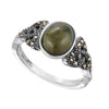 Connemara Marble Marcasite Trinity Knot Ring