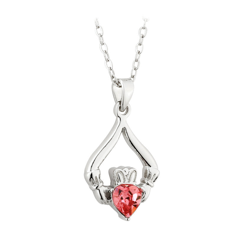 Birthstone Claddagh Necklace - 12 Months