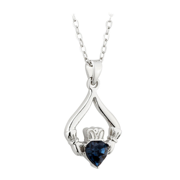 Birthstone Claddagh Necklace - 12 Months