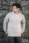 Aran Crafts Fisherman Rib Shawl Sweater - Skiddaw