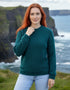 Women's Turquoise Roll Neck Fisherman Sweater | 100% Merino Wool
