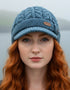 Erin Aran Cable Peak Hat | Denim