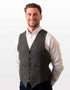 Donegal-Tweed-Weste in Anthrazit mit Fischgrätmuster – Premium-Irische Wolle – Hatman of Ireland