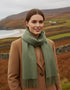Foxford Lambswool Scarf | Green Herringbone