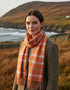 Foxford Lambswool Scarf | Orange Check