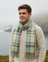 Foxford Lambswool Scarf | Turquoise & Cream Tartan