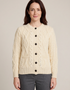 Ladies Aran Cardigan | 100% Wool | Natural
