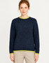 Slaney Crew Neck Sweater - Wool Cashmere Blend | Rich Navy