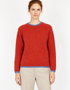 Slaney Crew Neck Sweater - Wool Cashmere Blend | Chilli Red