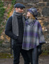 Mucros Poncho | Charcoal Lavender Stripe