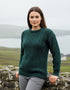 Inis Mor Aran Sweater | Unisex Irish Wool Sweater | Moss Green