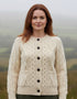 Ladies Aran Cardigan | 100% Wool | Natural Cream