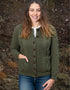Handknit Aran Lumber Cardigan | Green