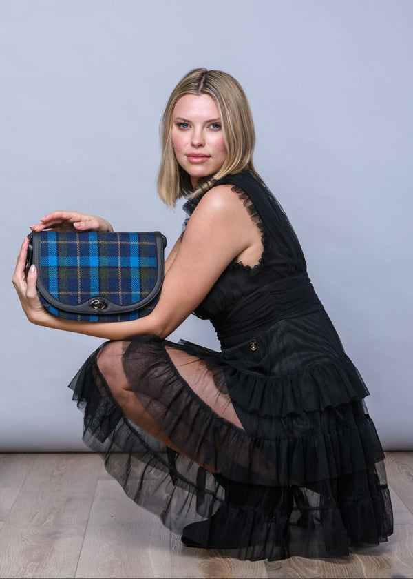 Mucros Erin Bag | Navy Blue Check