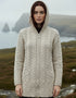 Aran Hooded Cardigan with Celtic Knot Zipper | Merino Wool