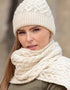 Chapeau Aran ultra doux à motif cœur | Naturel